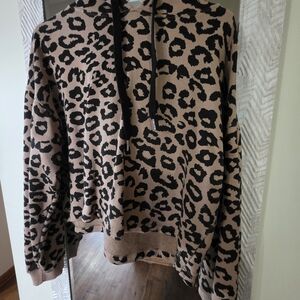 AMPERSAND AVE Tan and Black Hoodie